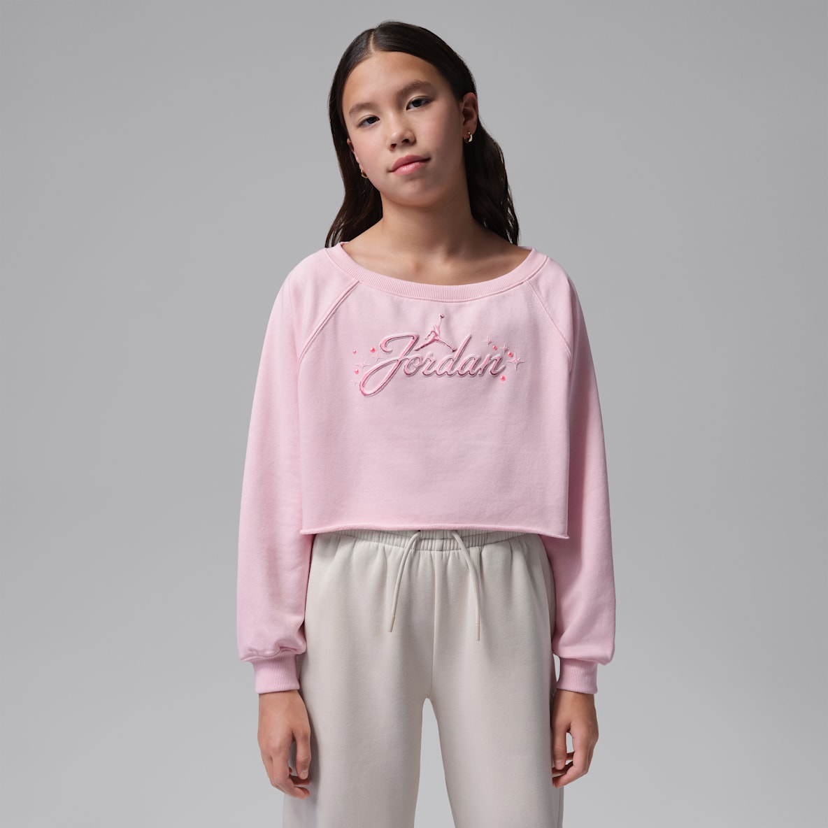 Jordan Rebel Rose Playera de French Terry para niños talla grande