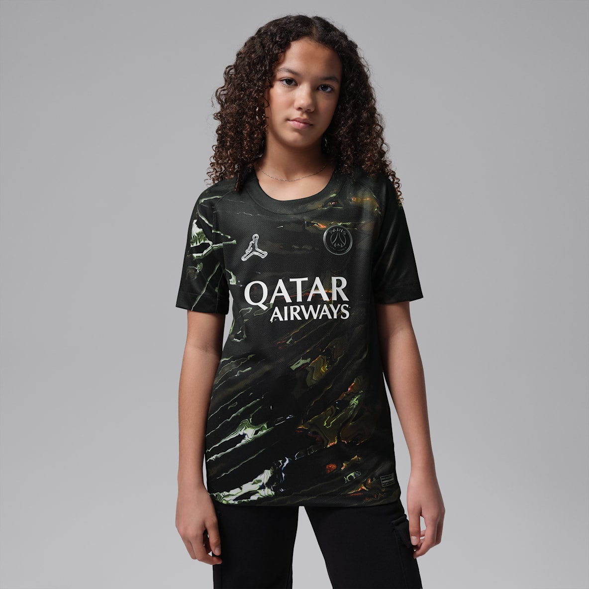 Paris Saint-Germain 2026 Stadium Night Edition Jersey de fútbol Jordan Dri-FIT Replica para niños talla grande