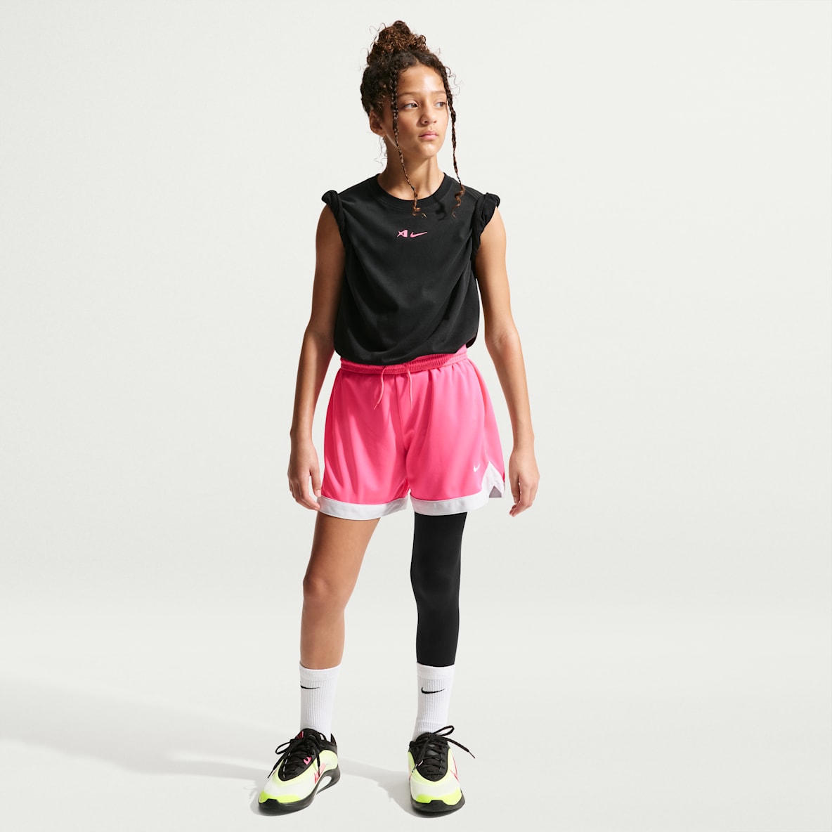 A'ja Wilson Girls' A'symmetric Mid-Rise Single-Leg Basketball Leggings