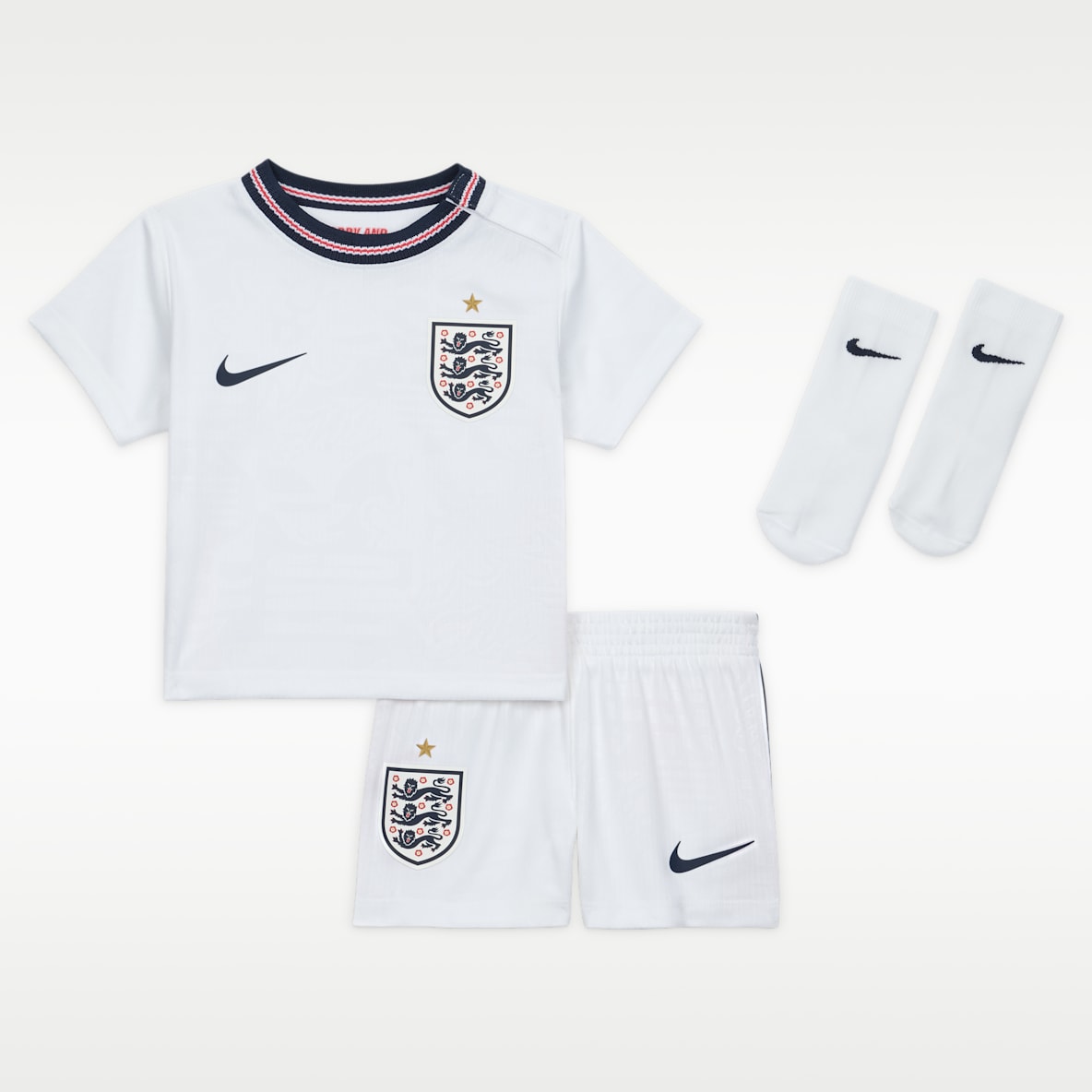 England 2026 Stadium Home Baby/Toddler Nike Football Replica 3-Piece Kit