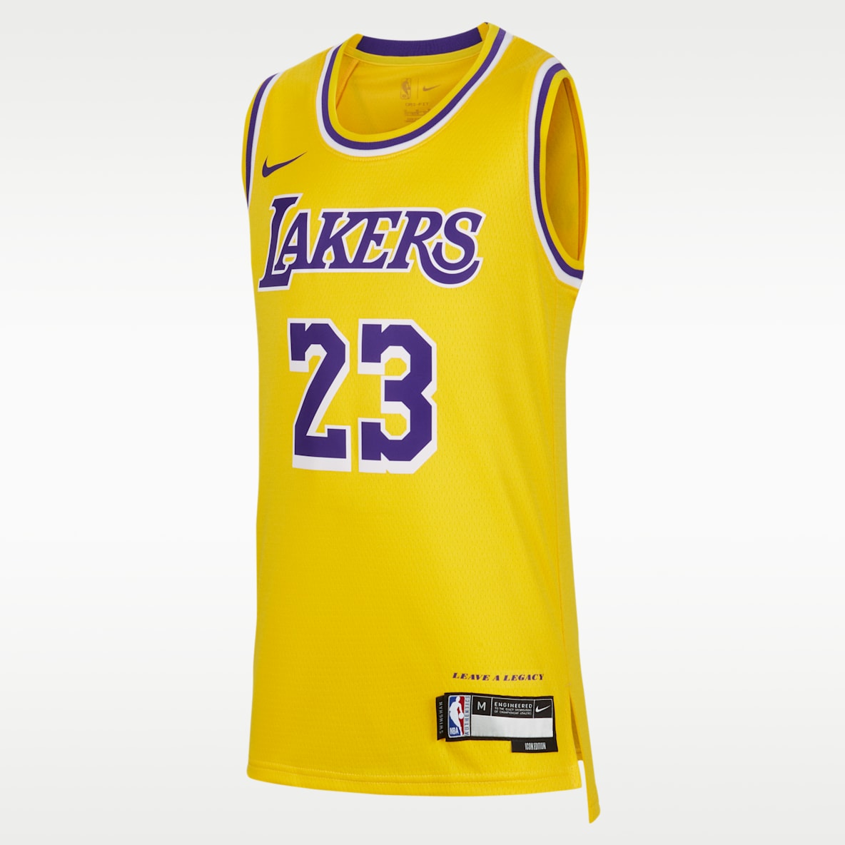 LeBron James Los Angeles Lakers 2023/24 Icon Edition Older Kids' (Boys') Nike NBA Swingman Jersey