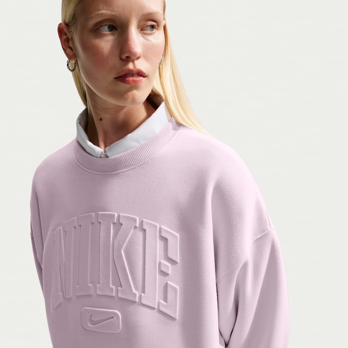 Nike Studio Fleece Medium Weight "Graphic Pack" Women's Oversized Embossed Crew