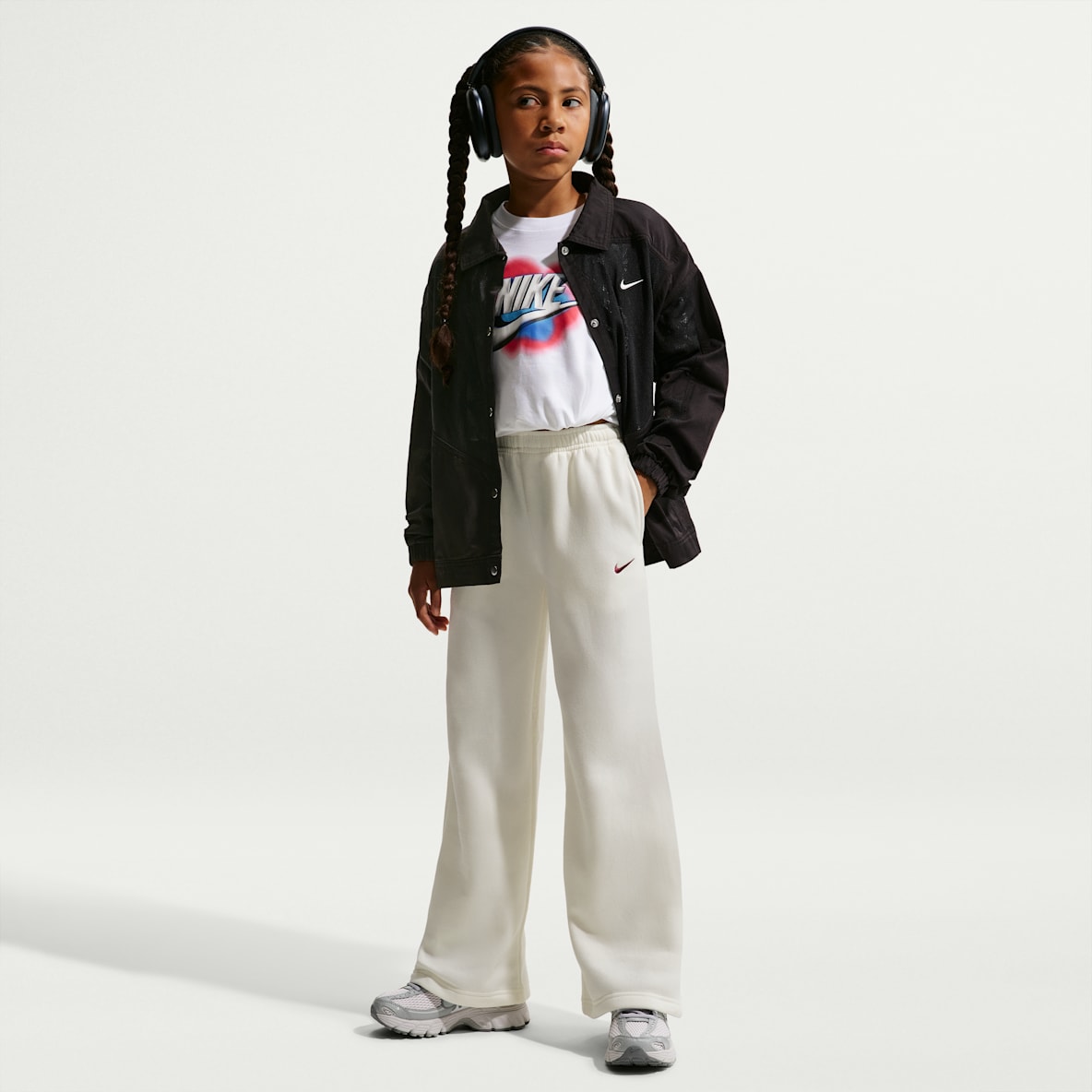 Nike Sportswear Studio Fleece Girls' Open-Hem Trousers