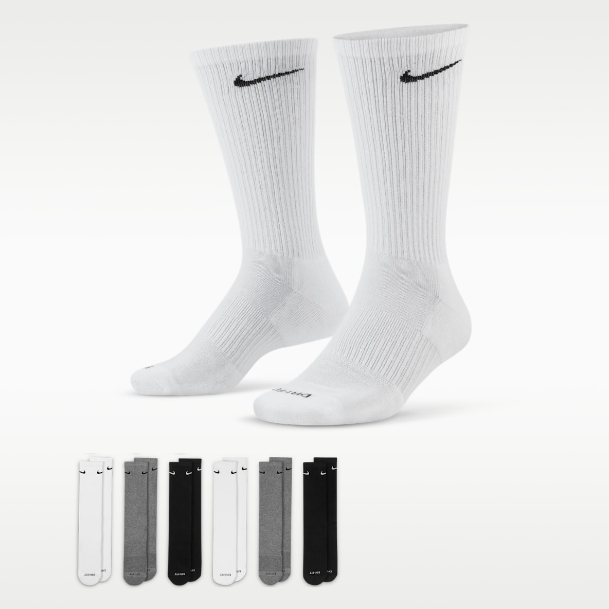 Nike Everyday Plus Cushioned Training Crew Socks (6 Pairs)