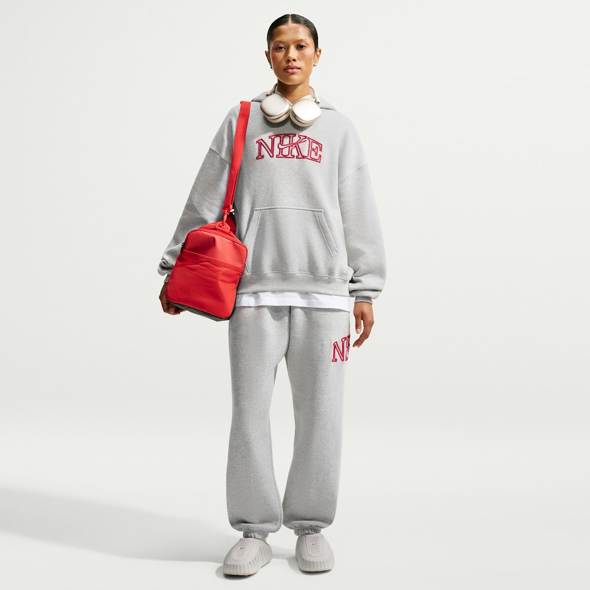 Nike Studio Fleece Medium Weight 'Graphic Pack' Women's Oversized Cuffed Logo Trousers
