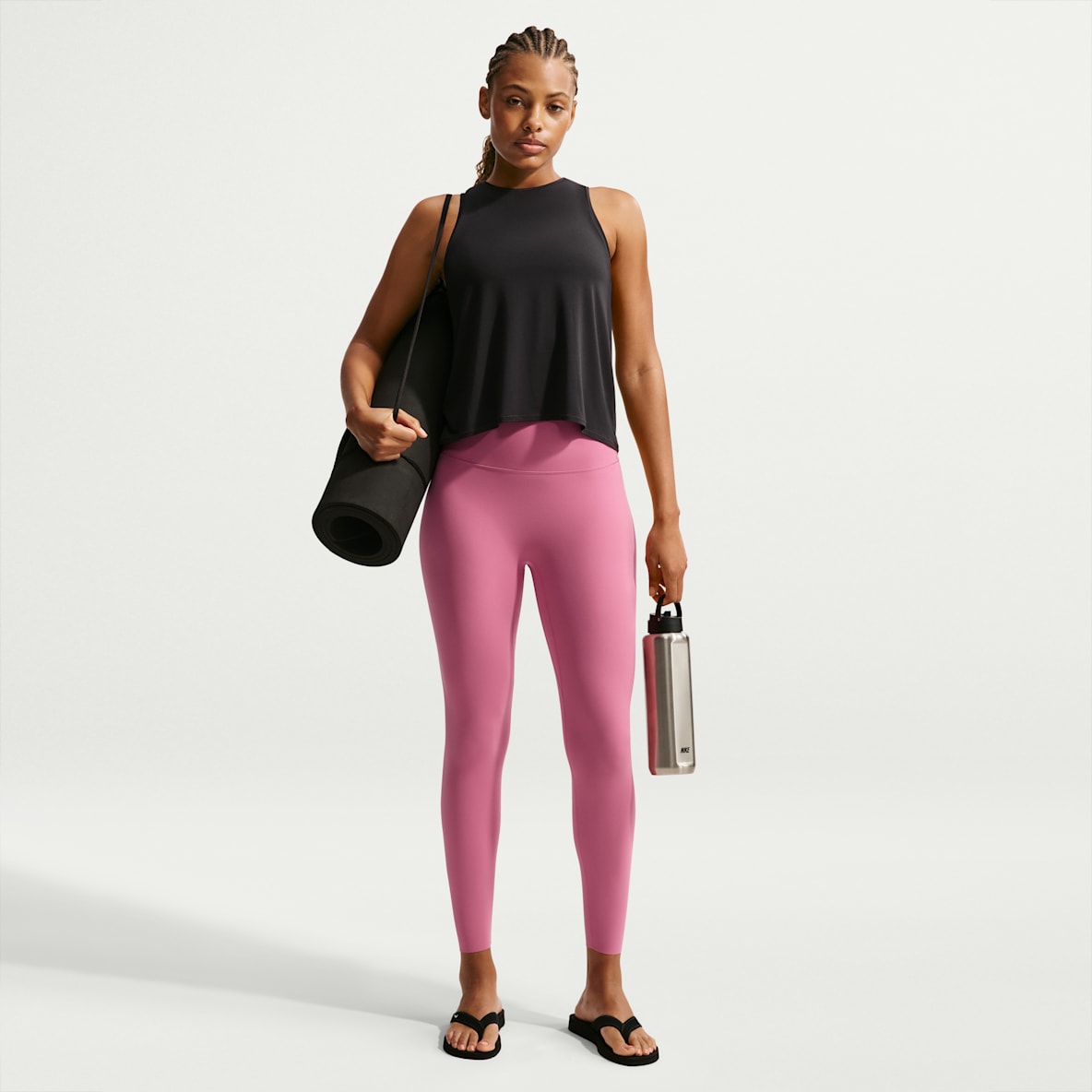 Nike Zenvy Leggings de cintura alta sin costura delantera de 7/8 para mujer