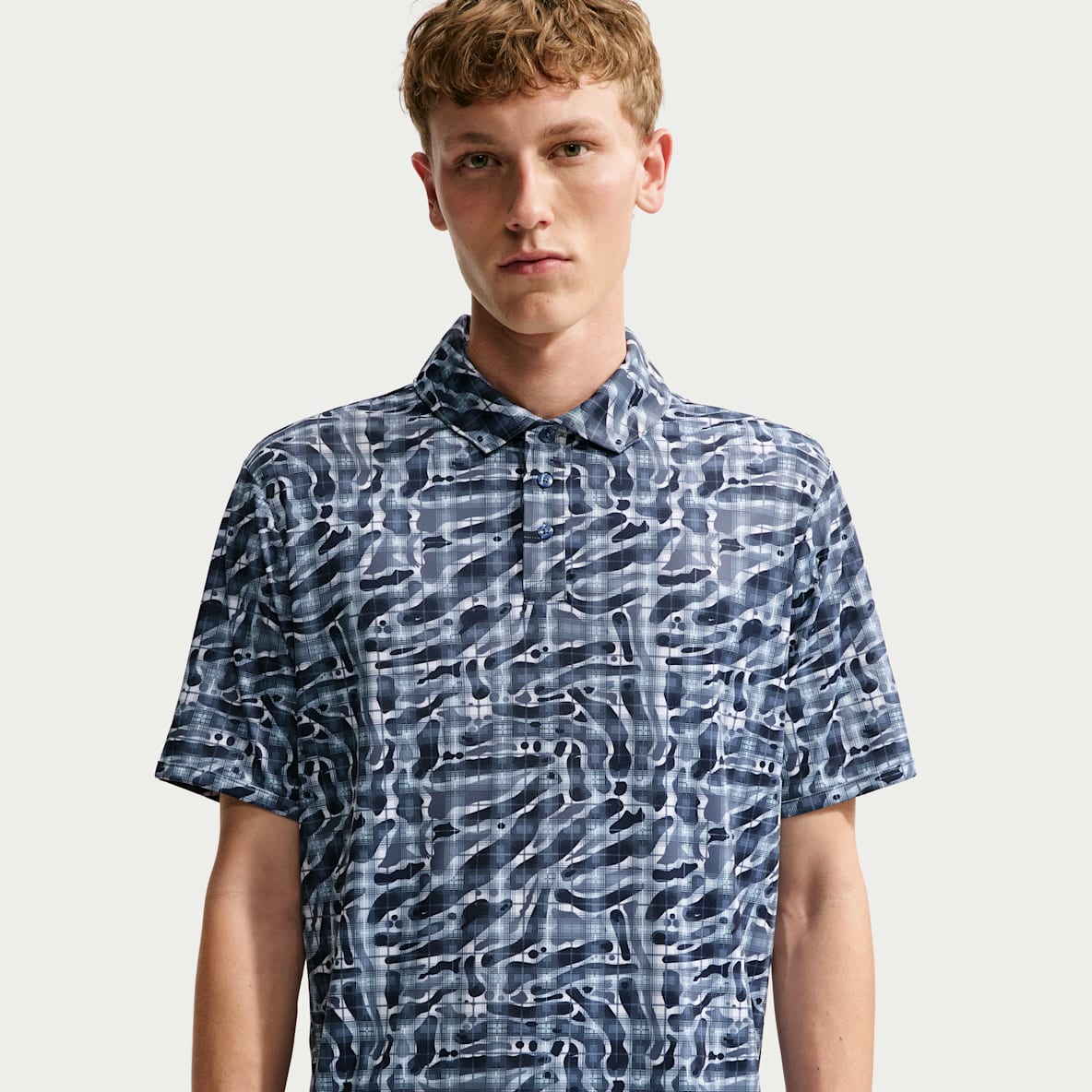 Nike Par Men's Dri-FIT Tartan Camo Print Golf Polo