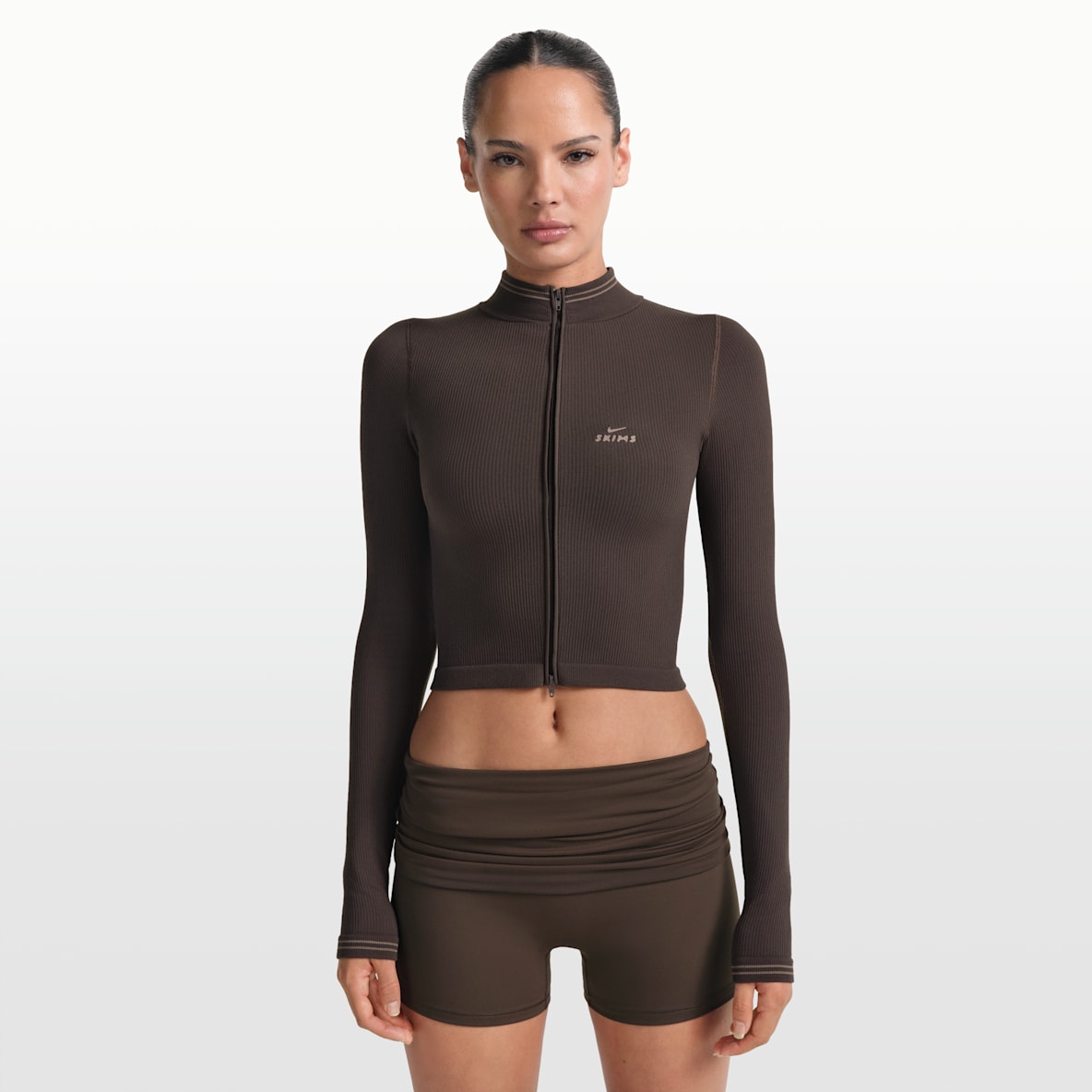 NikeSKIMS Ribbed Seamless Women's Cropped Full-Zip Jacket