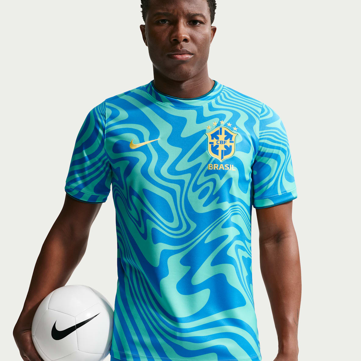 Brazil Academy Pro Men's Nike Dri-FIT Football Pre-Match Short-Sleeve Top