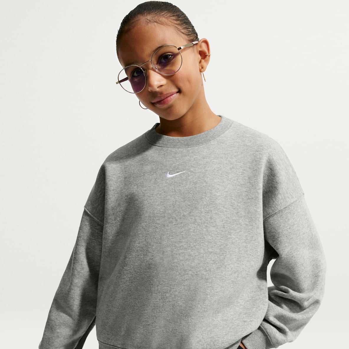 Nike Sportswear Studio Girls' Boxy Fleece Crew-Neck