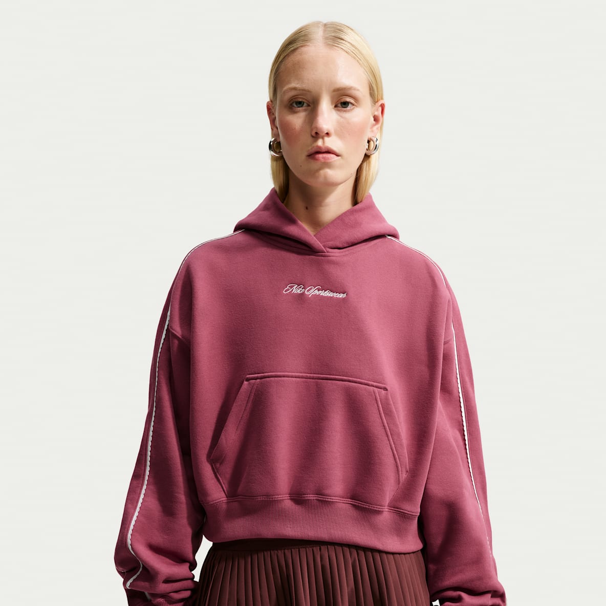 Nike Studio Fleece Medium Weight "Graphic Pack" Women's Cropped Pullover Hoodie